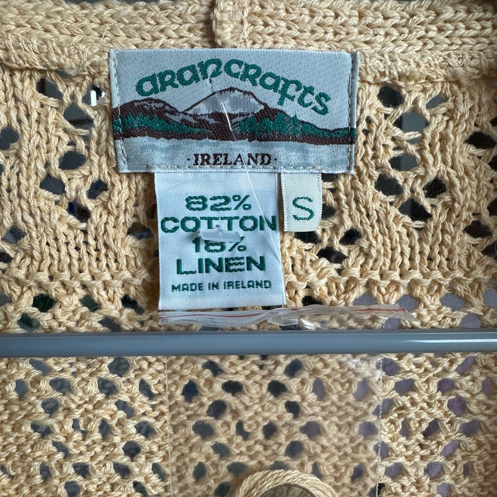 Aran Crafts Cotton and Linen Cardigan Vintage